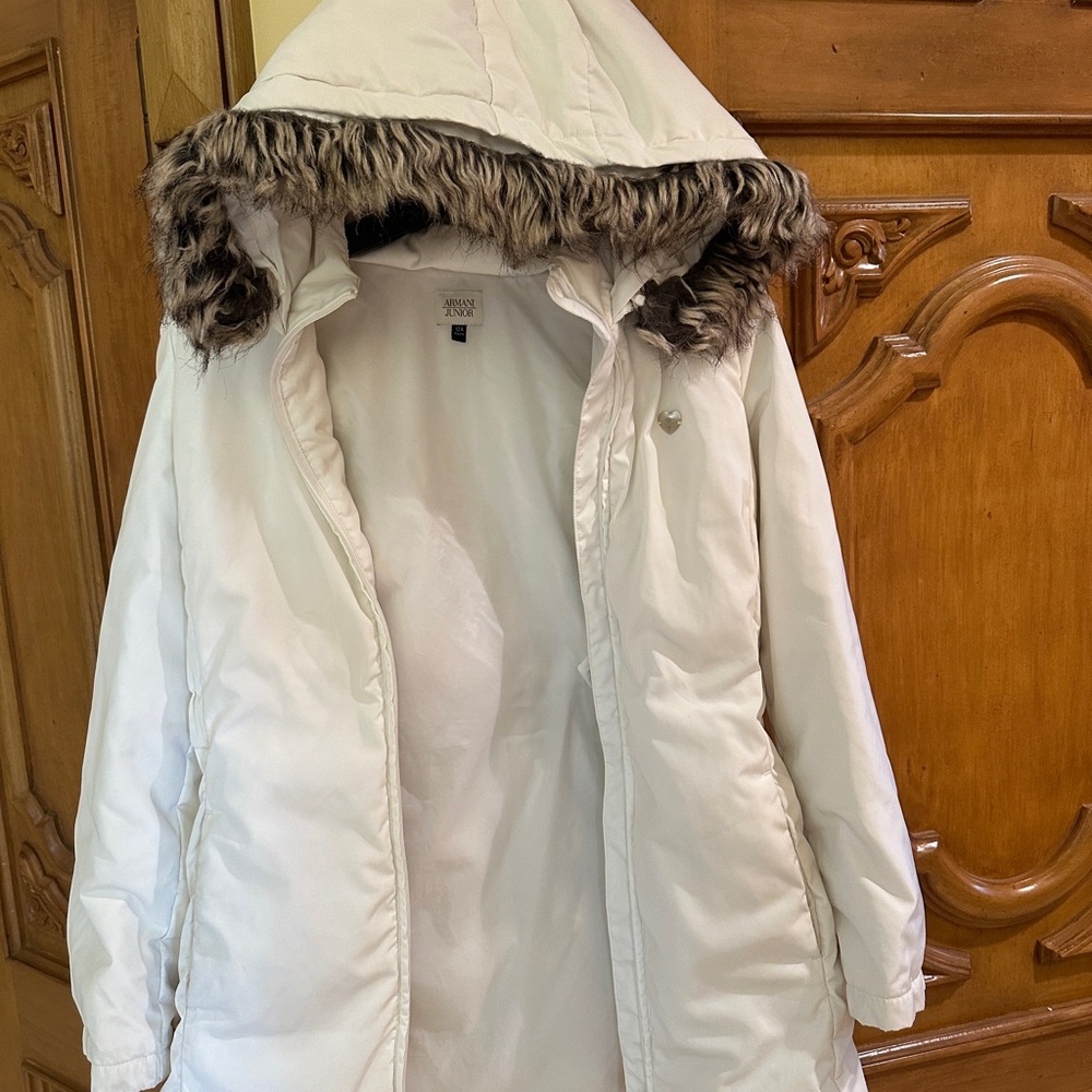 Armani white puffer jacket in a mint condition